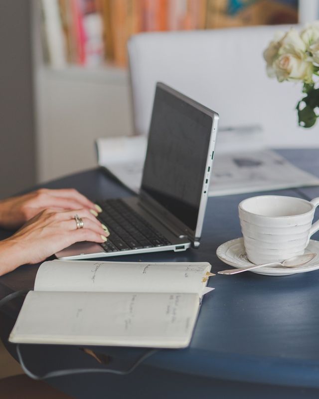 A freelancer working on a laptop