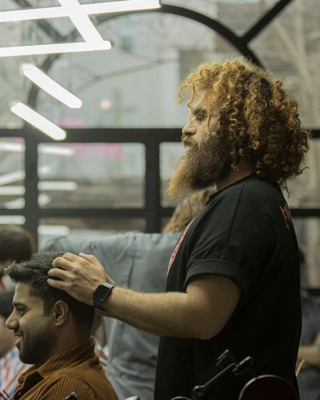A barber with a client